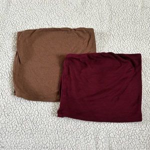 American Eagle Outfitter Tube Tops Maroon and brown size XS bundle (2 items)